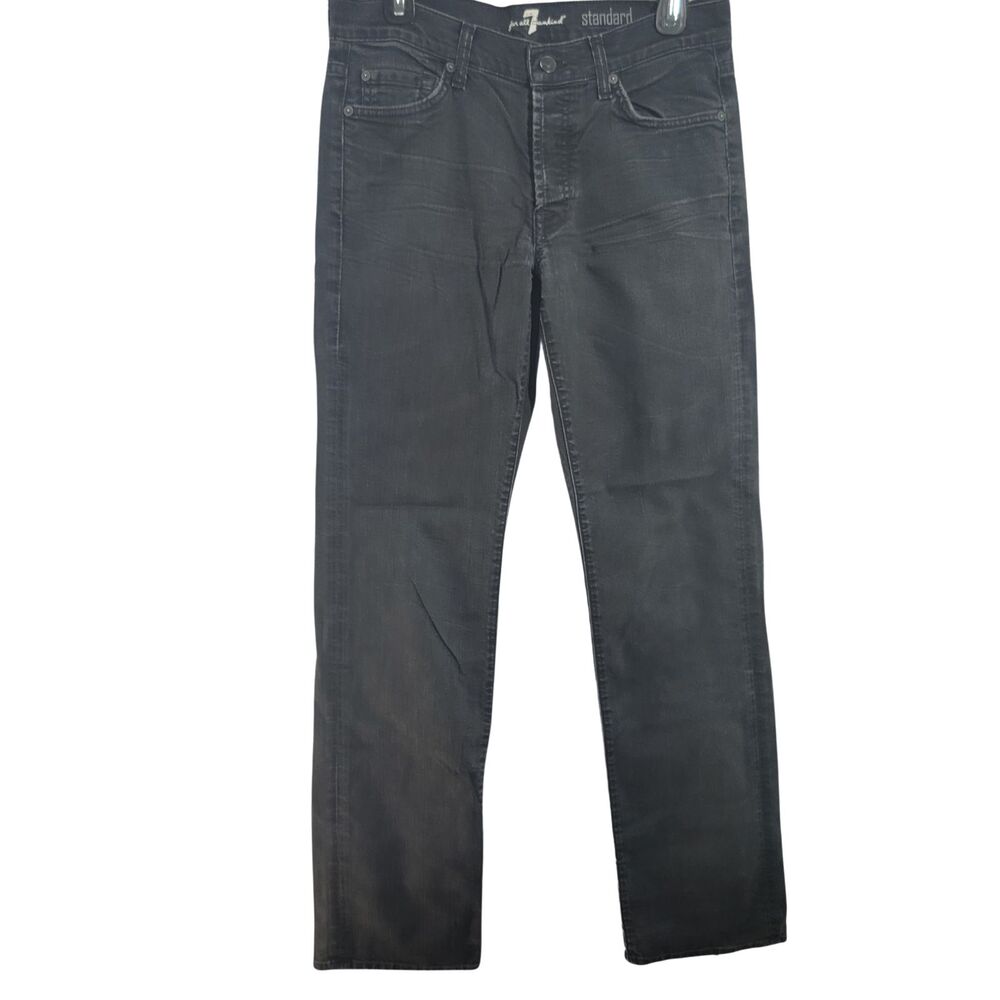 7 For All Mankind Standard Black Cotton Blend Jeans Front & Back Pockets Size S